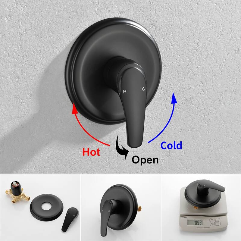 Wall Mounted High Pressure Shower System with Tub Spout Shower Faucet with Rain Shower Head and Handheld Spray
