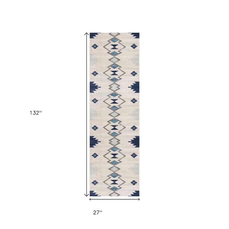 HomeRoots Southwestern Contemporary Runner Area Rug - 132 in. x 27 in. x 0.4 in.