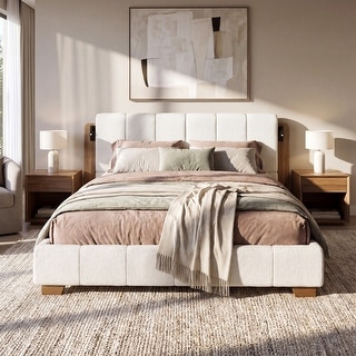 Christopher Knight Home - Modern Boucle Upholstered Platform Bed with ...