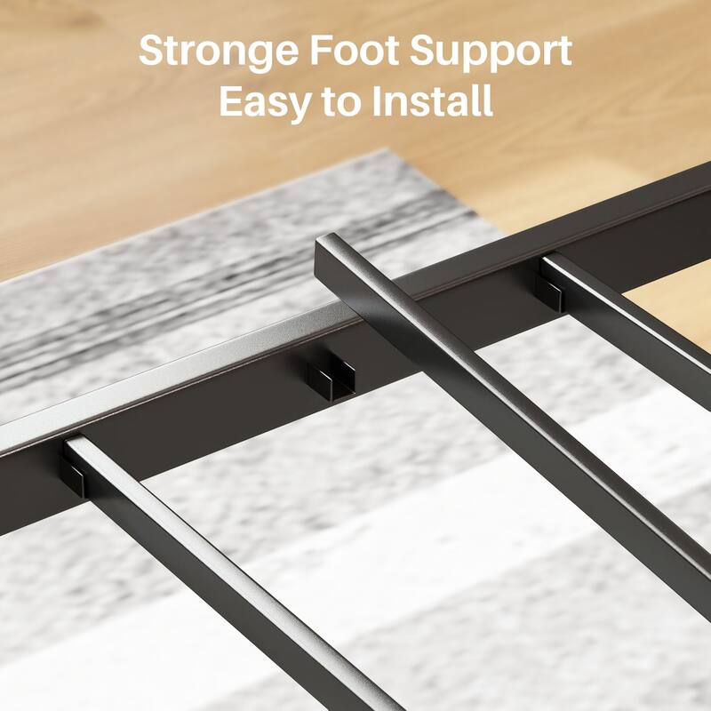 Wood Platform Bed Wood Bed Frame with Headboard, No Box Spring Needed