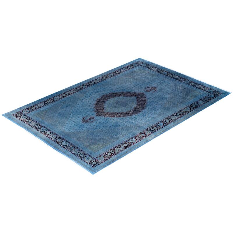 Fine Vibrance One-of-a-Kind Hand-Knotted Area Rug - Blue, 10' 3" x 15' 1" - 10' 3" x 15' 1"