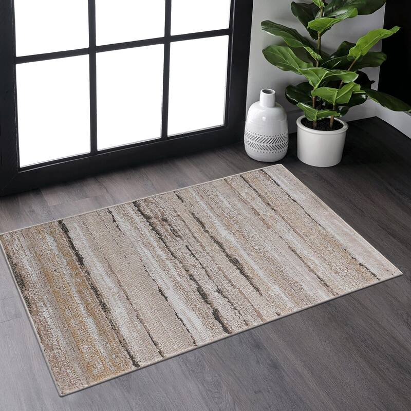 LOOM & LUXE Collection 2X8 Grey/Blue/Oriental Non-Shedding Area Rug - 36" D x 24" W x 0.28" H