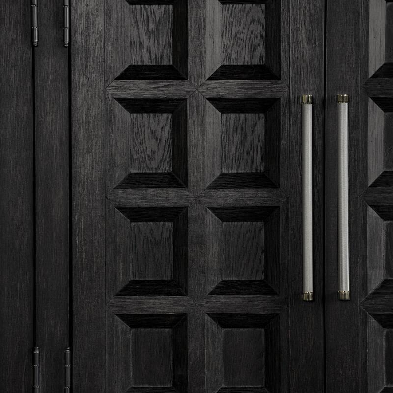 Furniture of America Durem Modern Solid Wood 4-Shelf Coffered Panel Dining Server