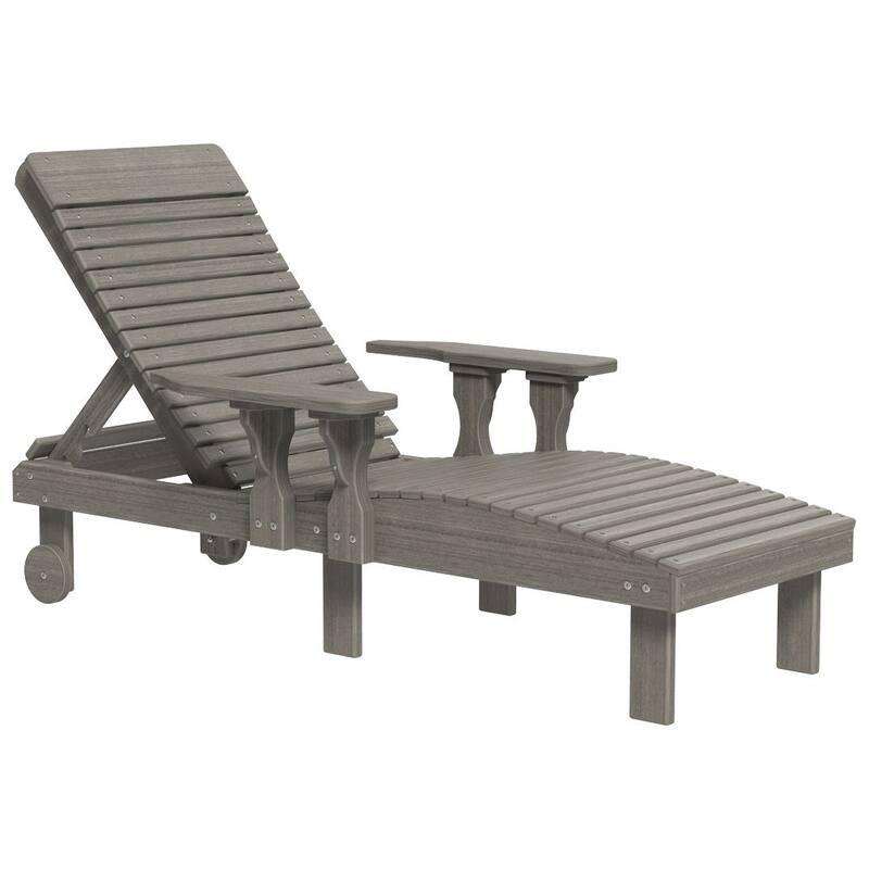 Poly Lumber Lounge Chair - Coastal Gray Woodgrain