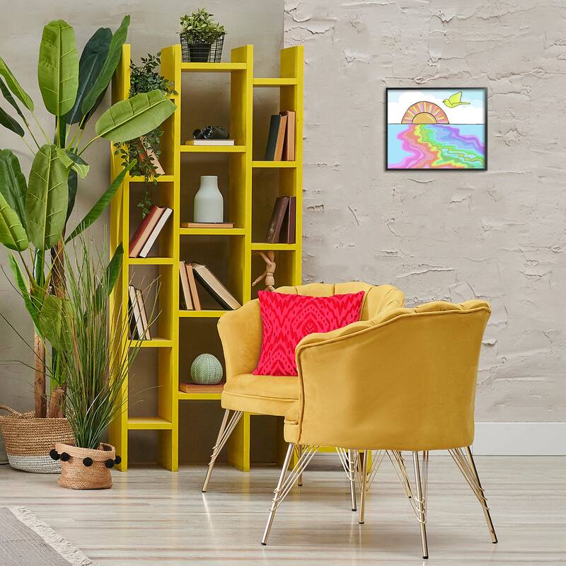 Stupell Swirling Rainbow Sea Reflection Framed Giclee Art Design By Katie Conley