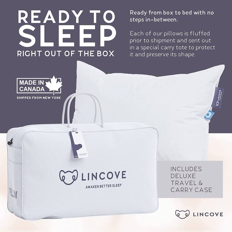 Lincove Signature Hutterite Canadian Down Pillow - 800 fill power, Made in Canada