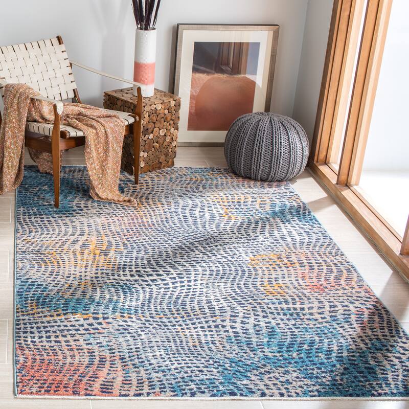 SAFAVIEH Madison Enriqueta Modern Abstract Rug - 9' x 12' - Beige/Blue