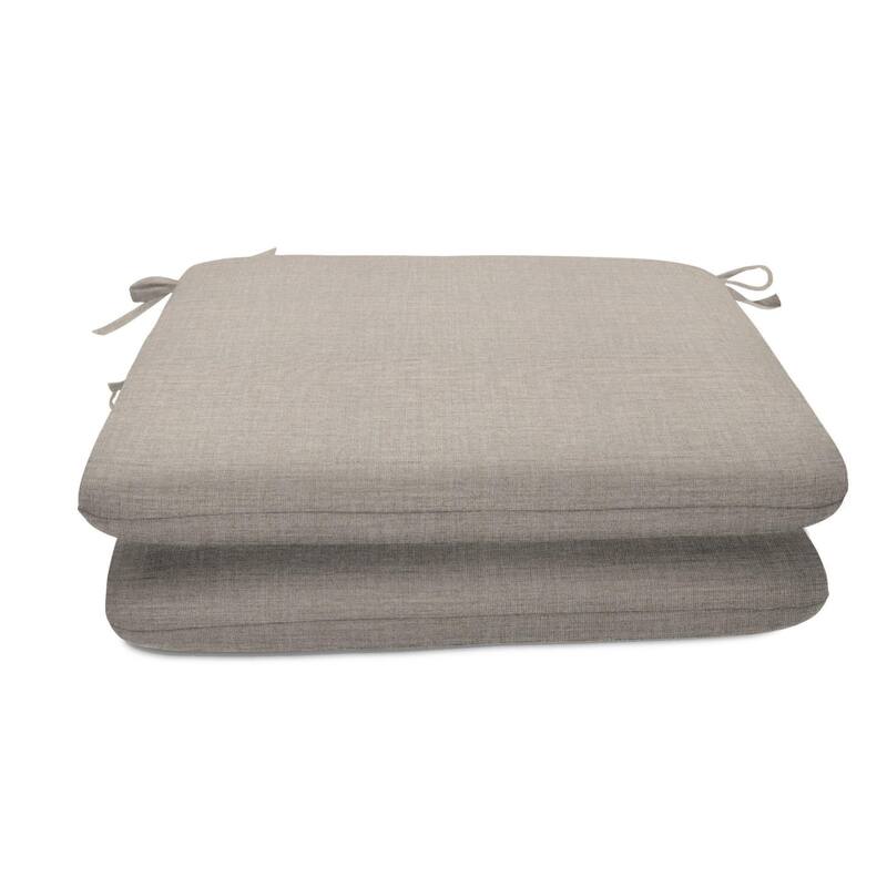 Sunbrella Solid Fabric 2-Piece Indoor/Outdoor Seat Pad Cushion, 18"W x 18"L