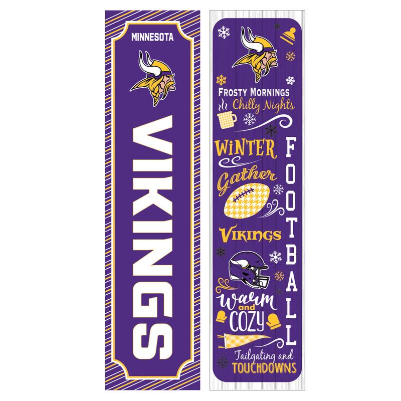 47" Double Sided Seasonal Porch Leaner, Minnesota Vikings - 47" x 11.25"