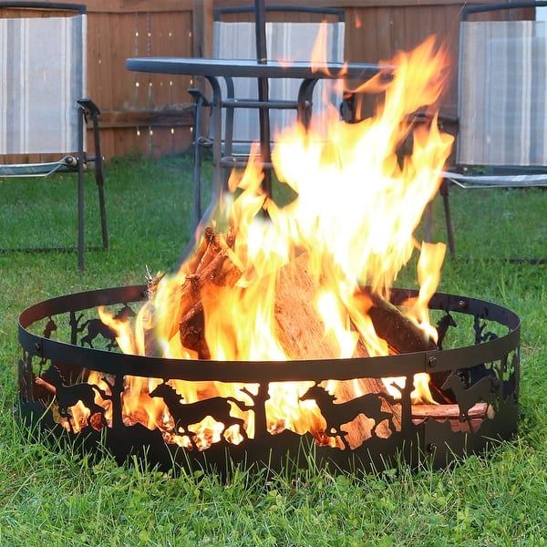 Shop Sunnydaze Heavy Duty Metal Running Horse Fire Pit Campfire