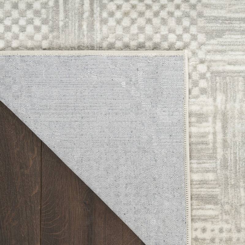 Power Loomed Abstract Modern Non Skid Stain Resistant Area Rug - 118' X '94' X '0.39