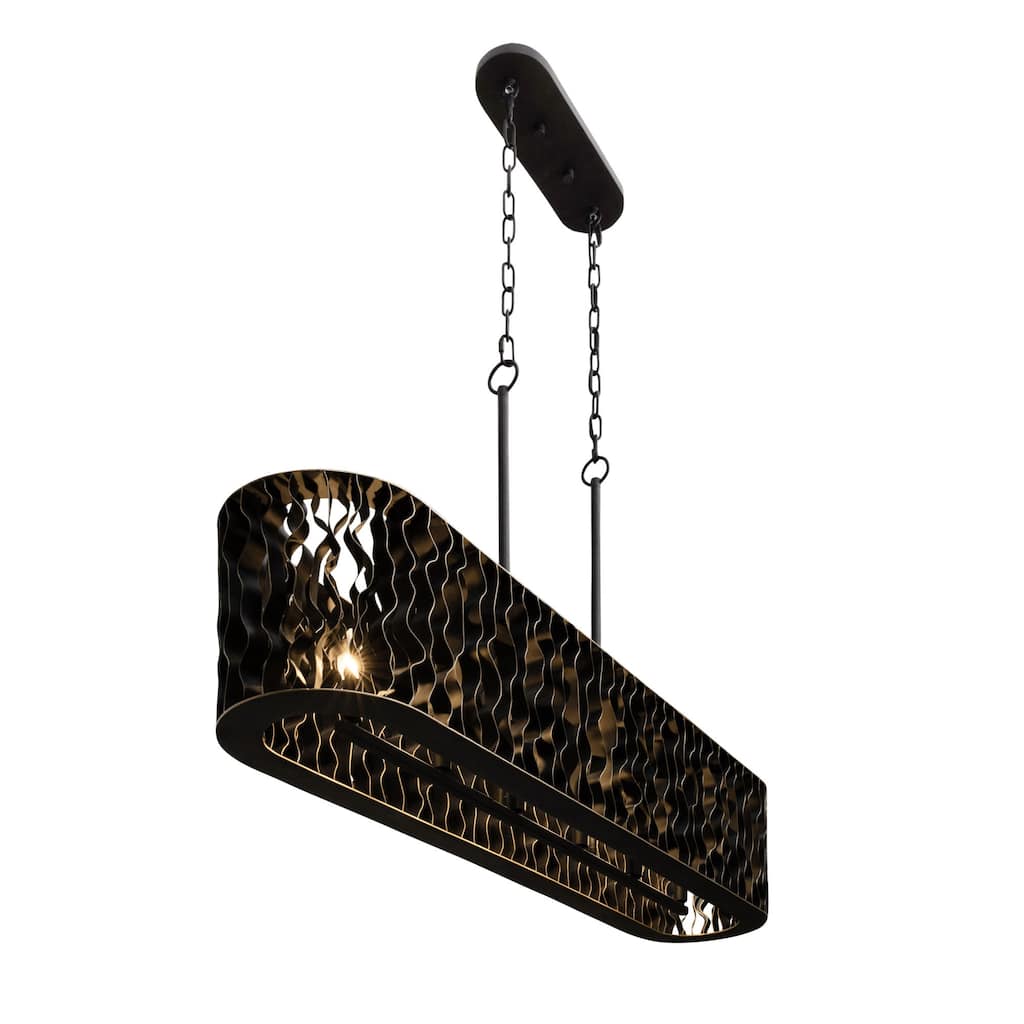 Varaluz Estela Linear Pendant - Matte Black/French Gold - 48"W