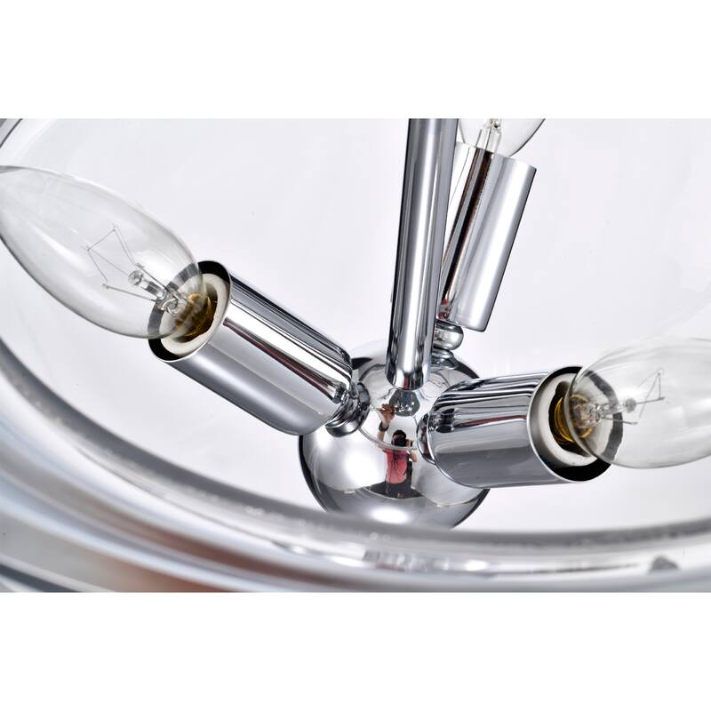 Latona Semi Flush Mount Ceiling Light Chrome Polished and Clear Glass Finish 3-Light - N/A