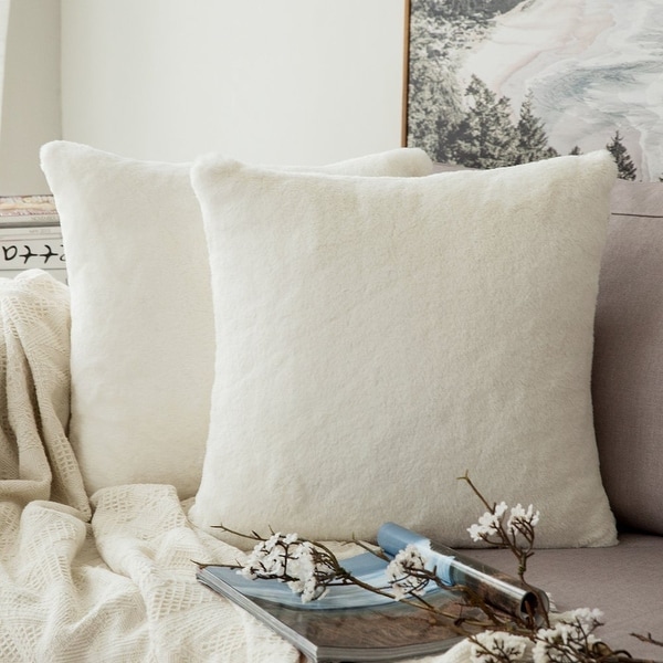 Rabbit fur cheap throw pillows