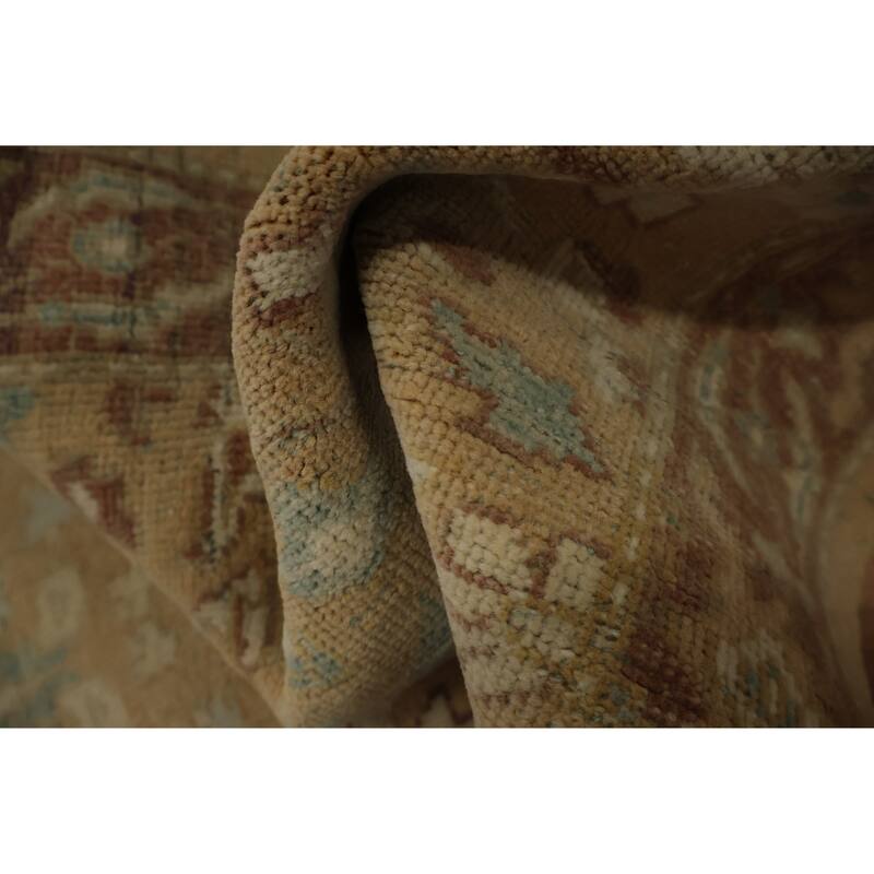 Hand Knotted Oriental 100% Wool Carpet Traditional All-Over Brown Ziegler Area Rug - 3' 9'' X 2' 0''