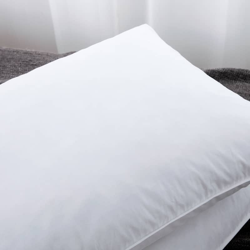 Medium-Firm Premium Soft Down Fiber Bed Pillows Set of 2 - White