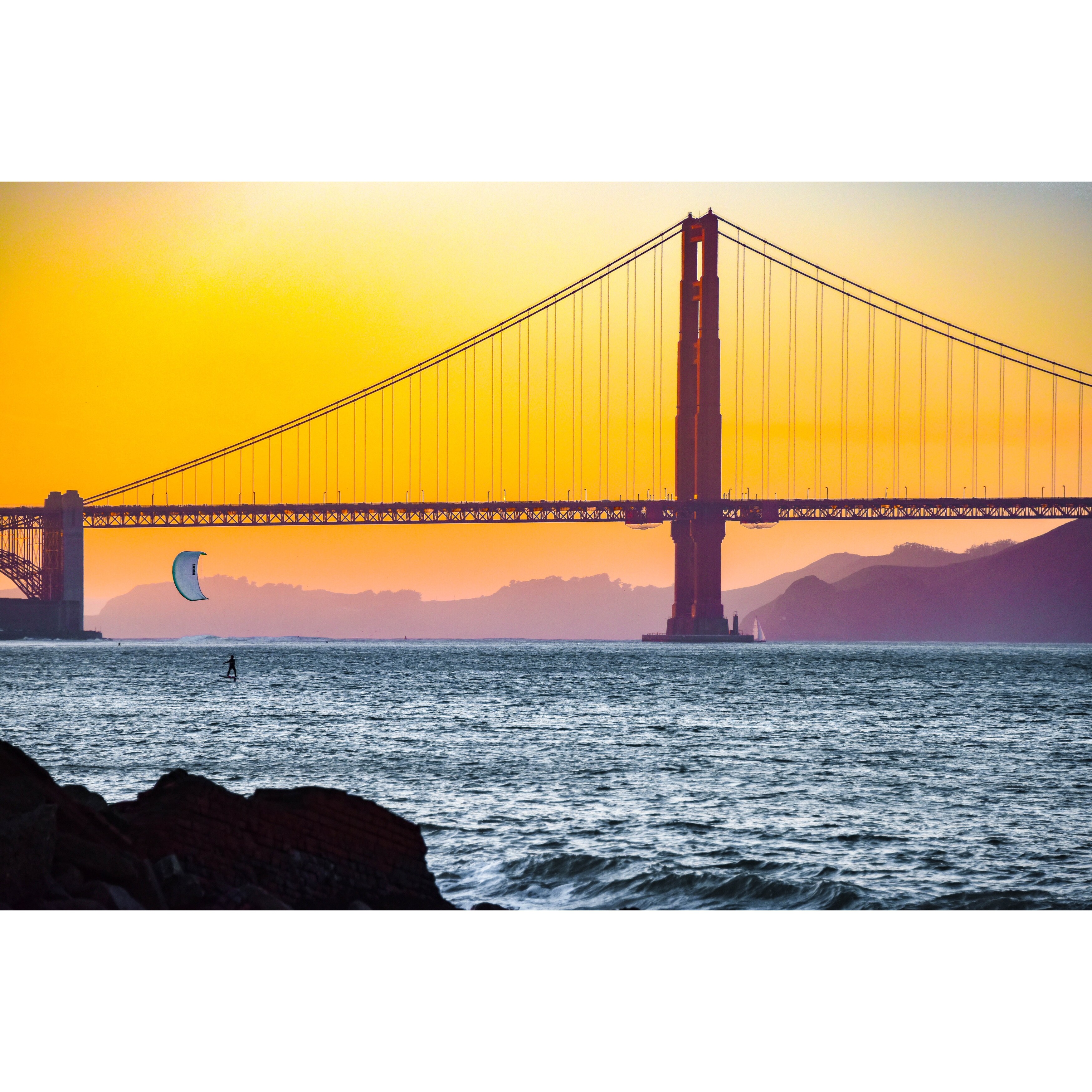 Water Sunset Mist Photograph Art Print Wall Artwork Decor