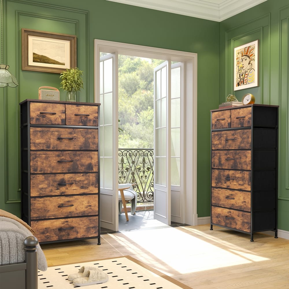 Vertical Storage Dresser 7-drawer Chest Closet Organizer Unit for Bedroom