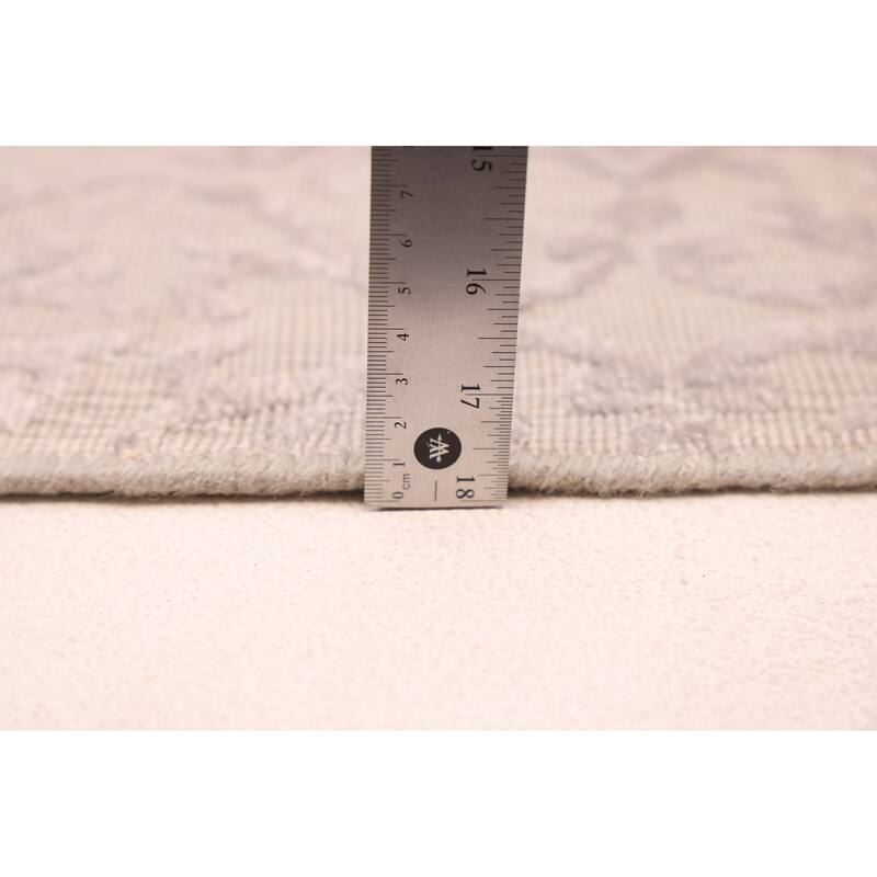 ECARPETGALLERY Hand Loomed Elysian Light Grey Viscose, Wool Rug - 8'0 x 9'10