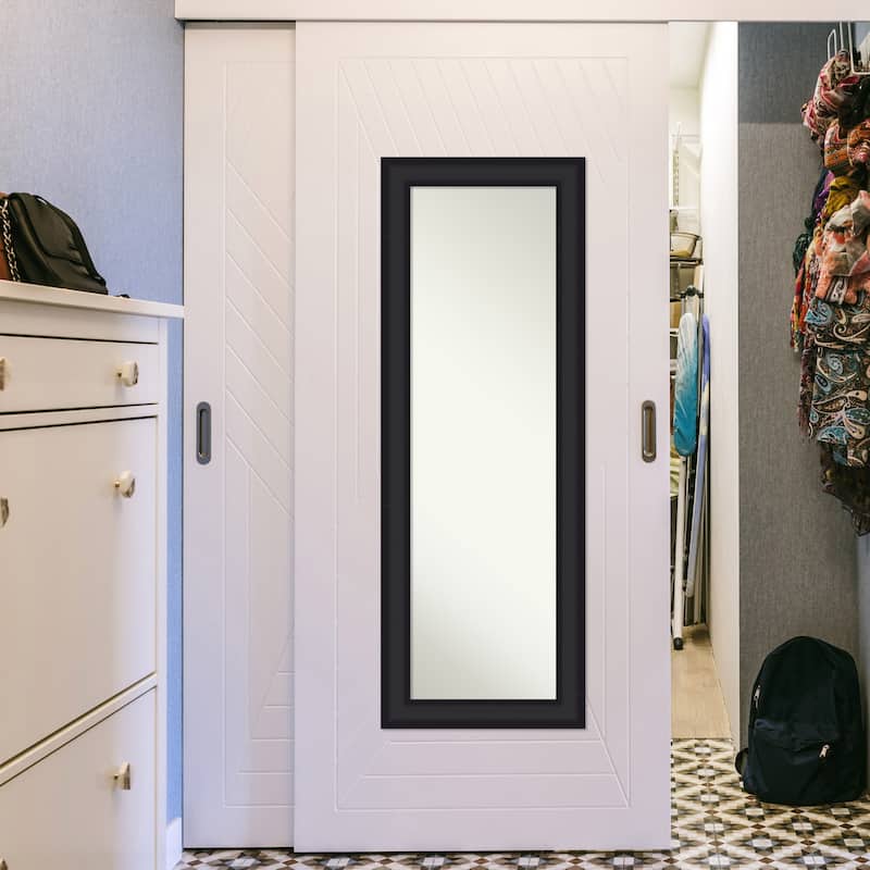 Oliver Non-Beveled Wood Framed Full-Length On the Door Mirror