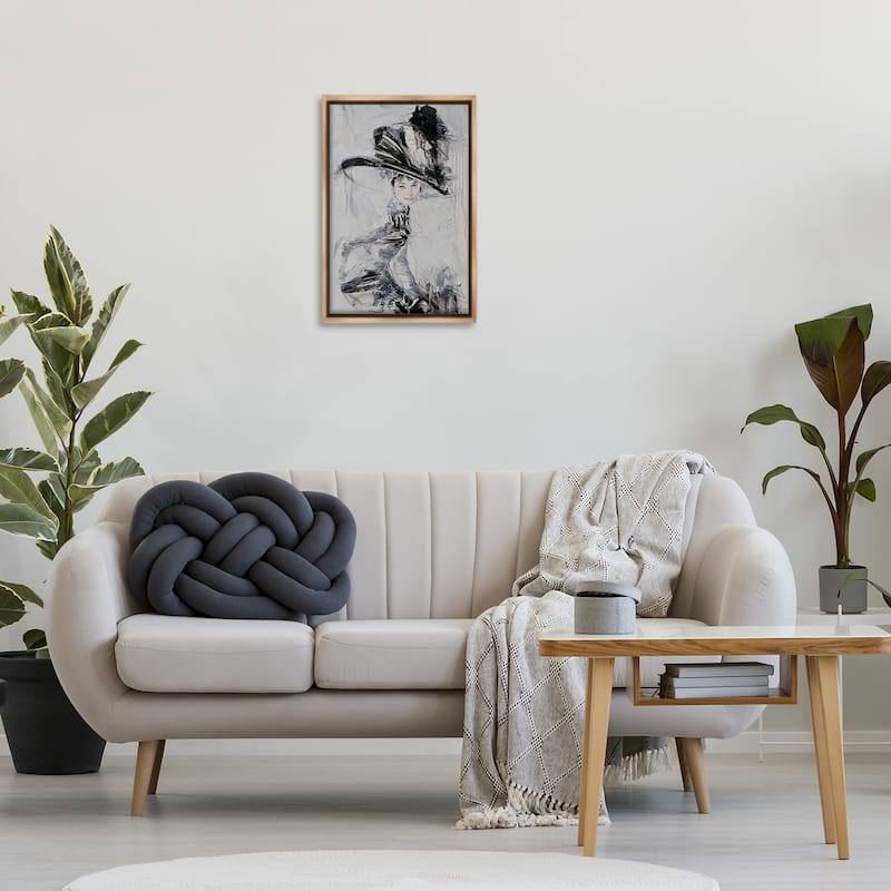 Stupell Abstract Sophisticated Audrey Framed Floater Canvas Wall Art Design By Lucille Lee