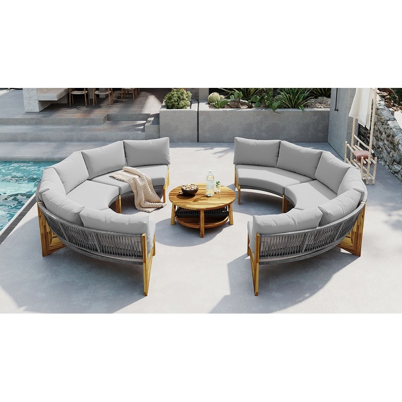Curved Shape Sofa Set PE Wicker Furniture Conversation Sets
