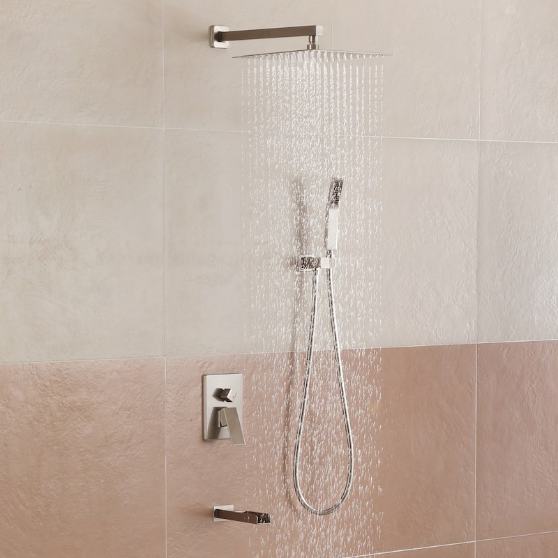 3-Function 10/12-In Wall Mounted Shower System with Handheld Shower