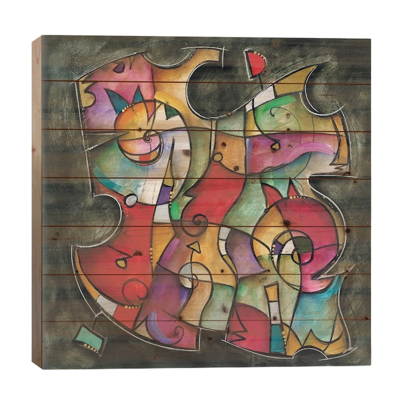 Noir Duet I Print On Wood by Eric Waugh - Multi-Color - 26x26x1.5