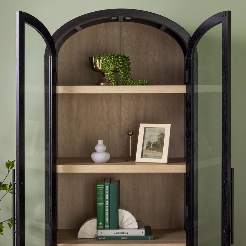 Middlebrook Designs Arched Tall Bookcase with Glass Doors