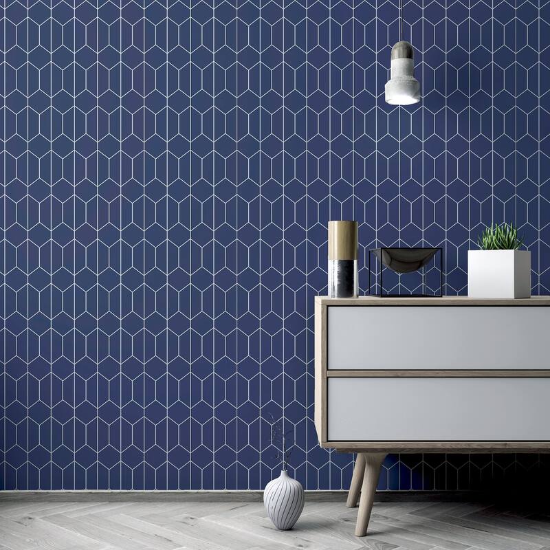 Arthouse Orson Navy Trellis Wallpaper