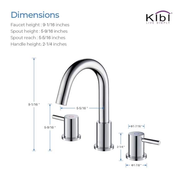 dimension image slide 3 of 4, Circular 8-inch Widespread Basin Faucet