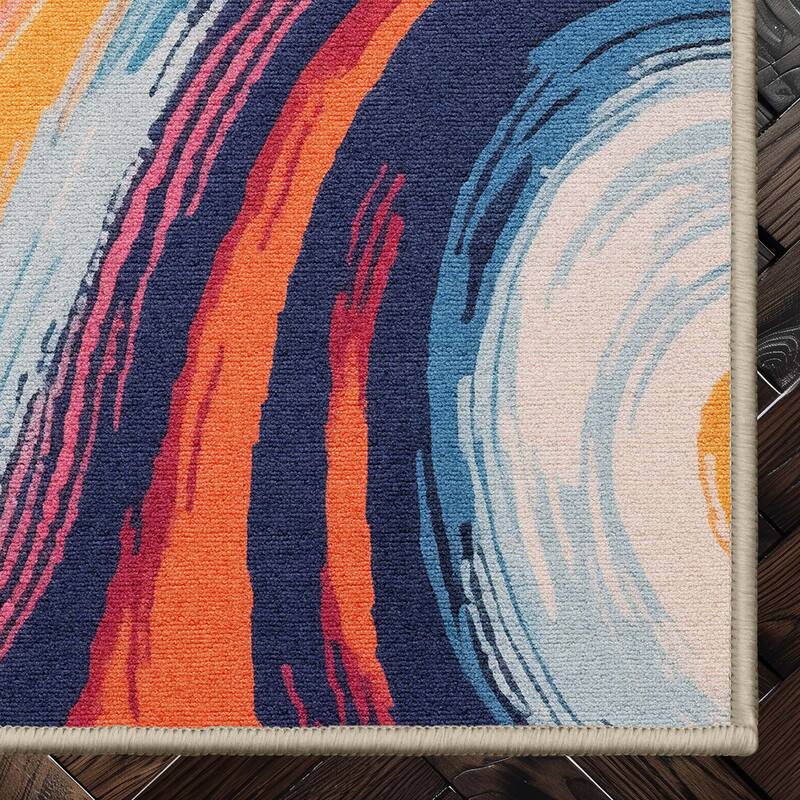 Well Woven Apollo Echoes Modern Abstract Bright Flat-Woven Area Rug