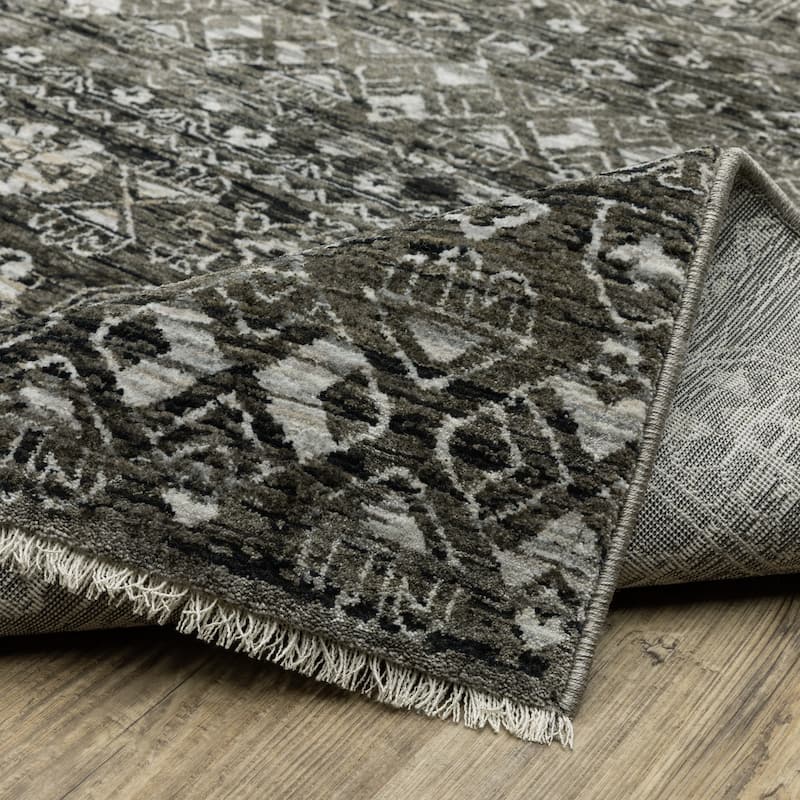 Style Haven Cádiz Nomadic Tribal Charcoal/Grey Area Rug