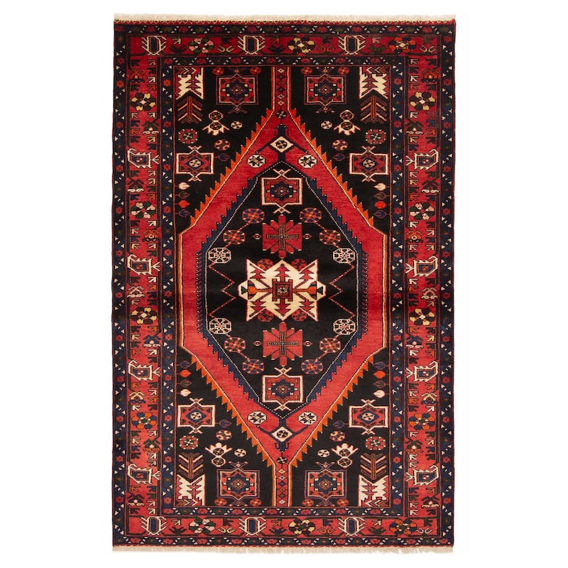 ECARPETGALLERY Hand-knotted Andelz Black Wool Rug - 4'7 x 7'1 - Black - 4'7 x 7'1