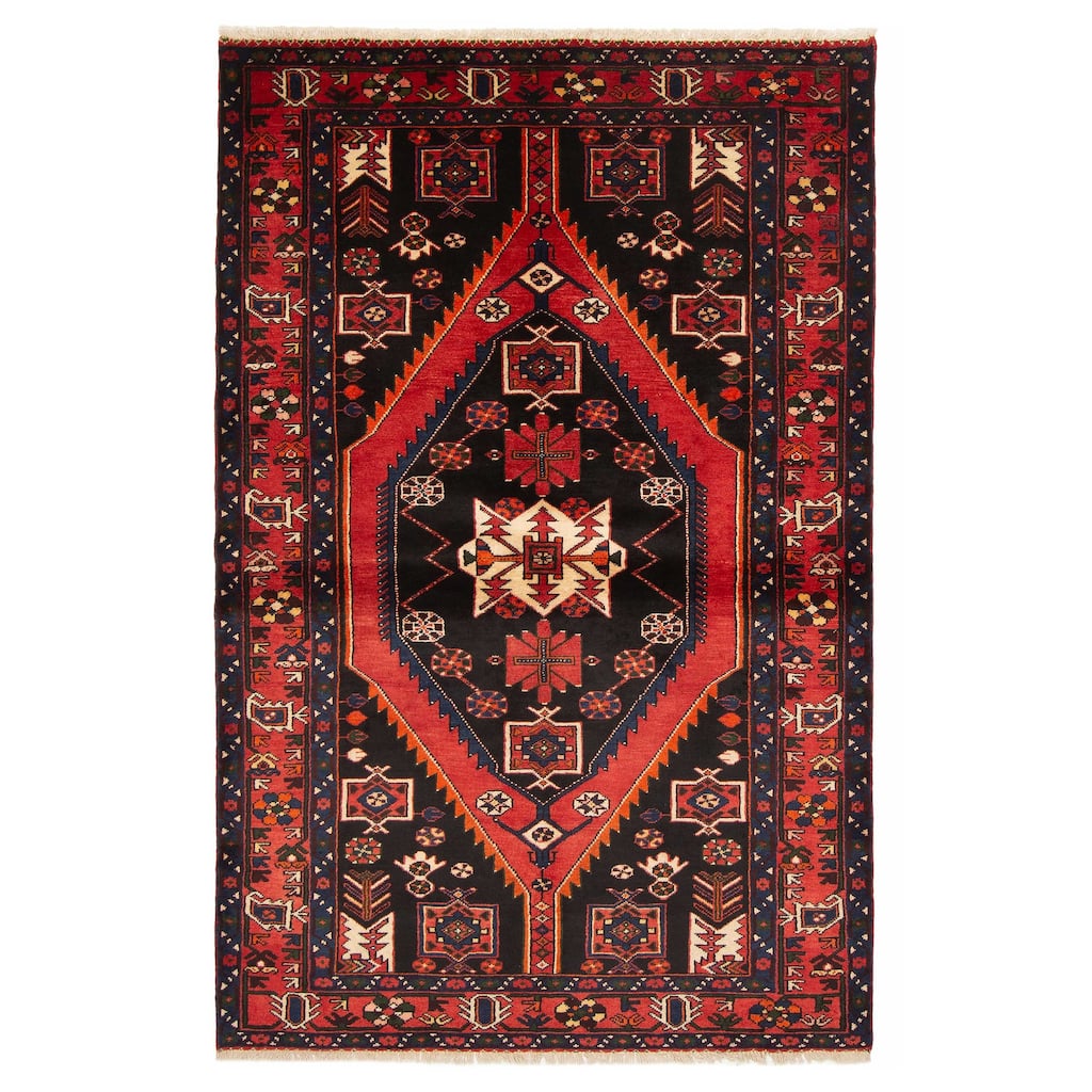 ECARPETGALLERY Hand-knotted Andelz Black Wool Rug - 4'7 x 7'1