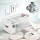 preview thumbnail 4 of 7, White Twin Solid Wood Low Loft Bed with Stairs & Slide