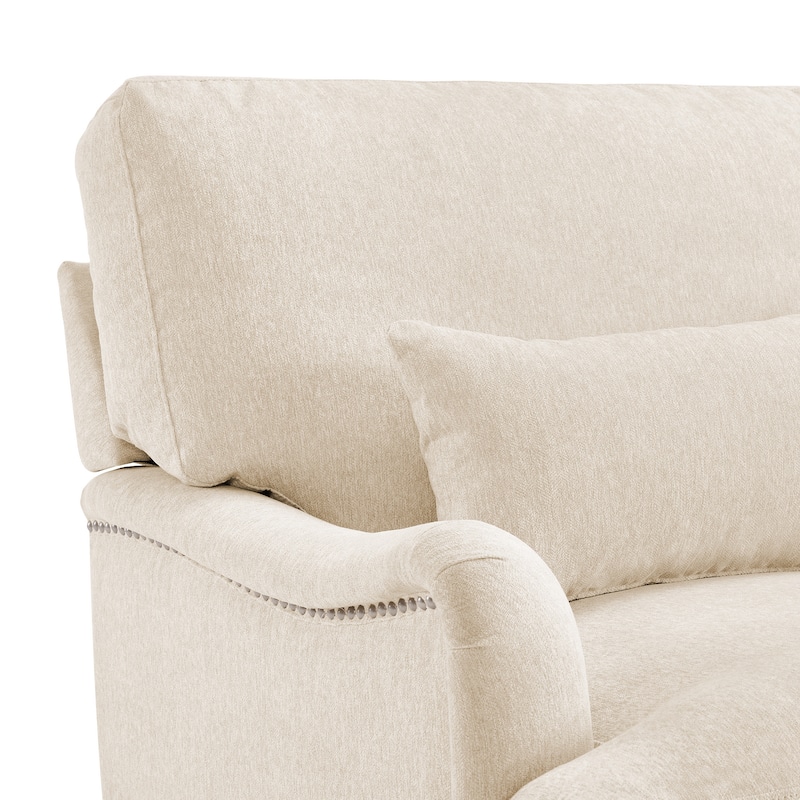 Modern Accent Chair Upholstered Solid Wood Frame with Lumbar Pillow Living Room Armchair