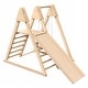 preview thumbnail 4 of 3, 4-in-1 Foldable Playset Indoor Jungle Gym Playset w/Interchangeable Swing, Slide and Rock Wall