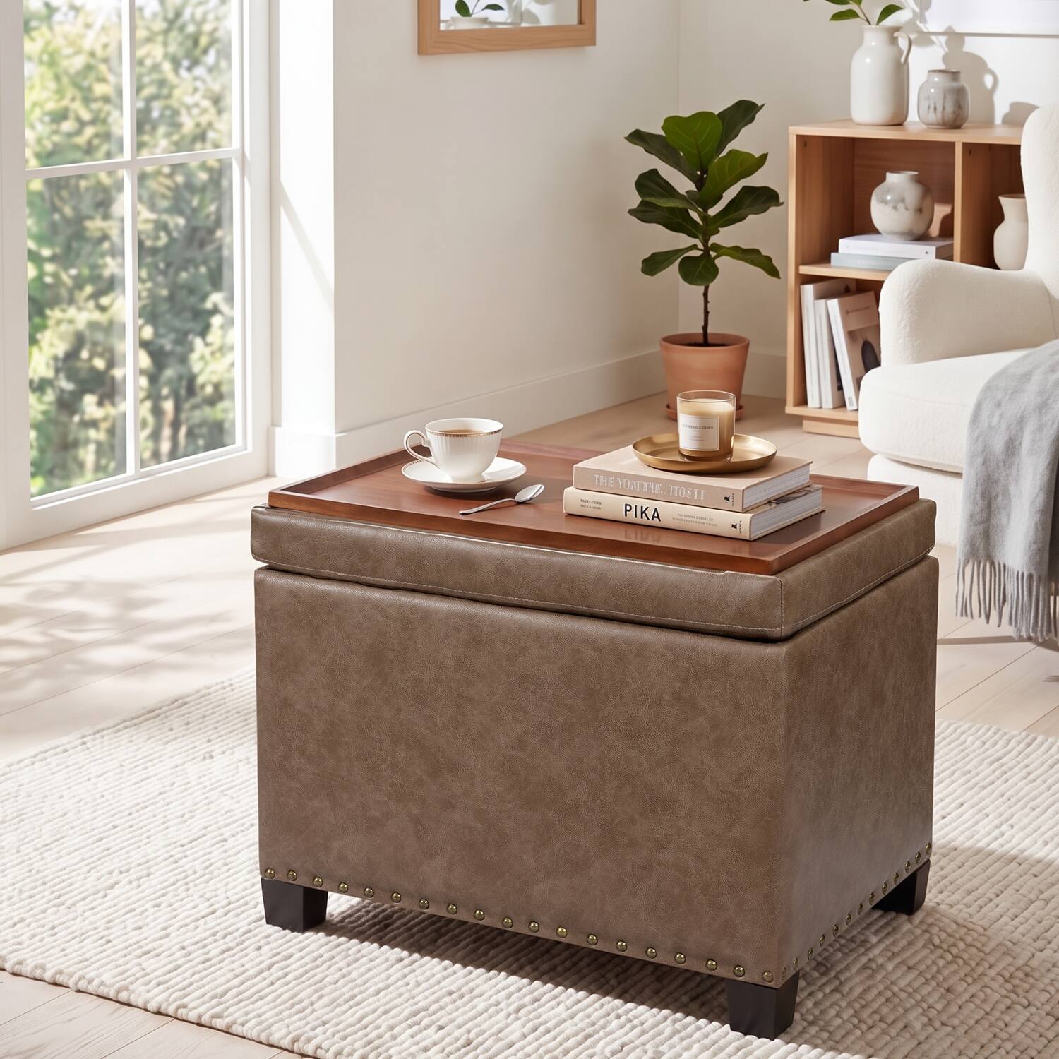 Option Light-Brown-Faux-Leather