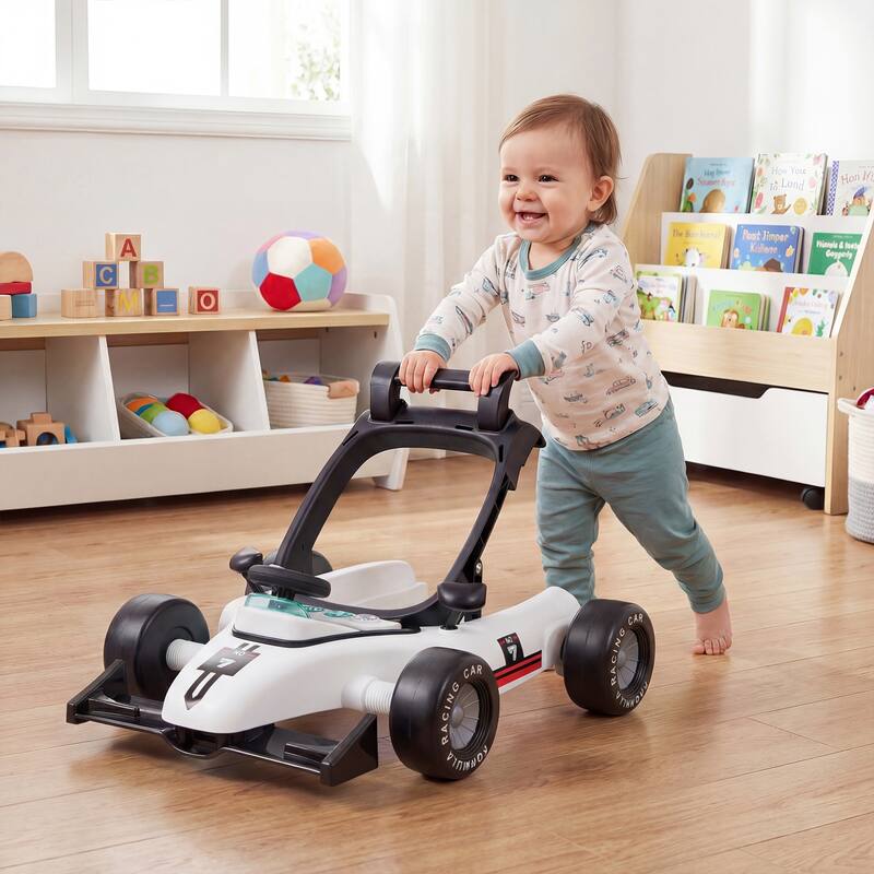 Gymax 4-in-1 Baby Push Walker Activity Center w/3-Level Adjustable