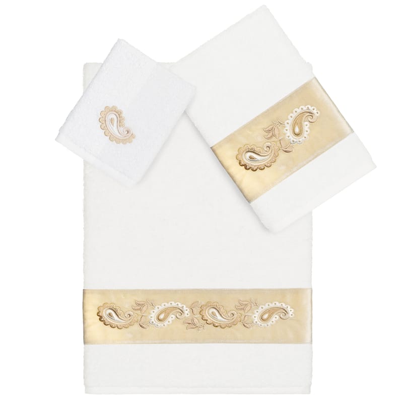 Authentic Hotel and Spa Turkish Cotton Mackenzie 3PC Towel Set - White