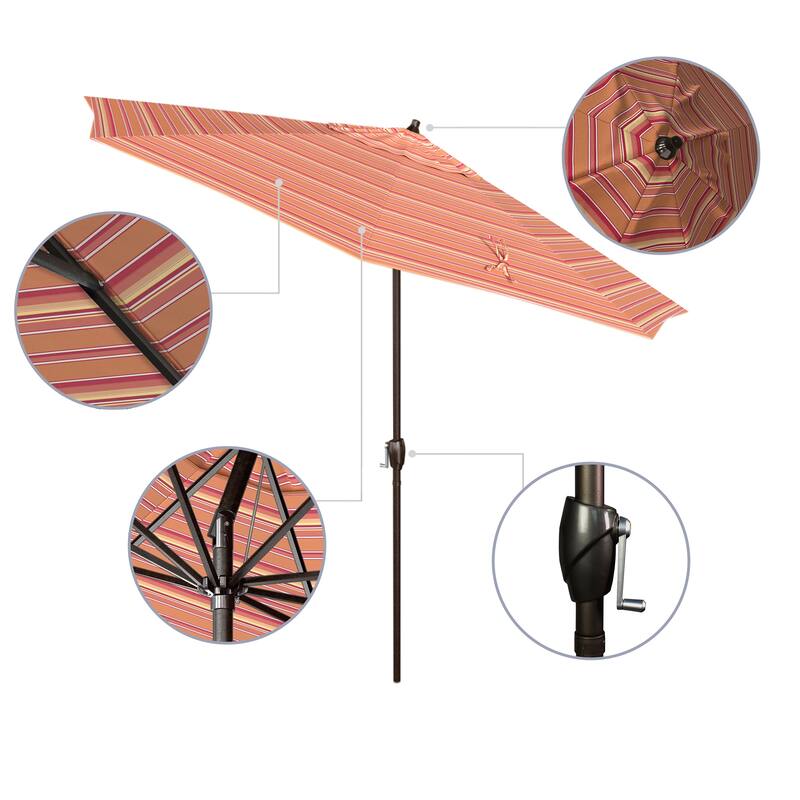 North Bend 9-foot Round Auto-tilt, Bronze Finish, Sunbrella Patio Umbrella by Havenside Home
