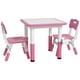 preview thumbnail 1 of 5, Kids Adjustable Table and Chair Set with Storage Box, 3-Piece Toddler Furniture for Playrooms and Classrooms, Ages 18 Months Pink