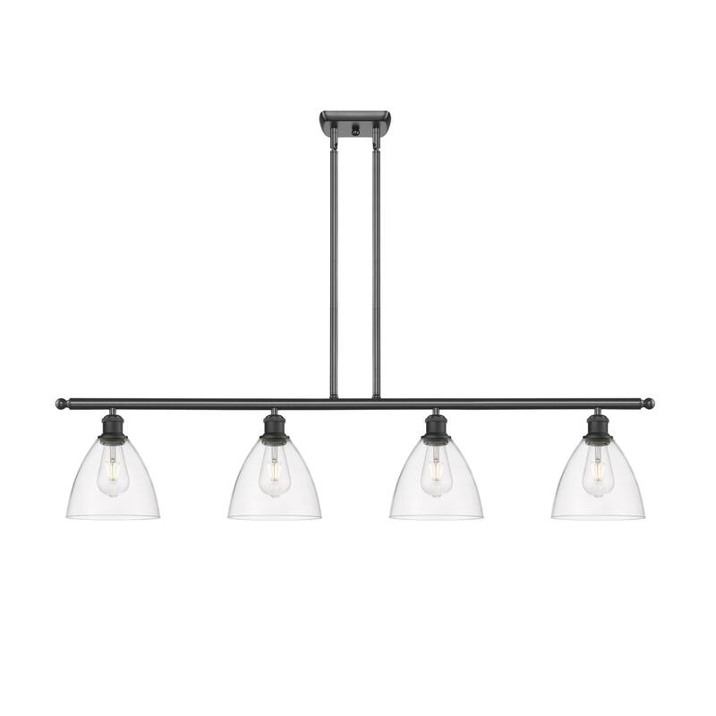 Innovations Lighting 516-4I-11-48 Bristol Linear Bristol Glass 4 Light - Matte Black / Clear