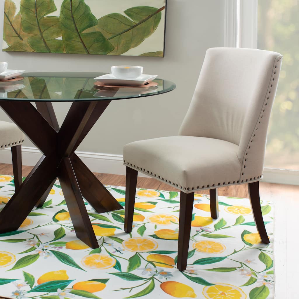 Linon Allard Modern Dining Chairs with Espresso Legs (Set of 2)