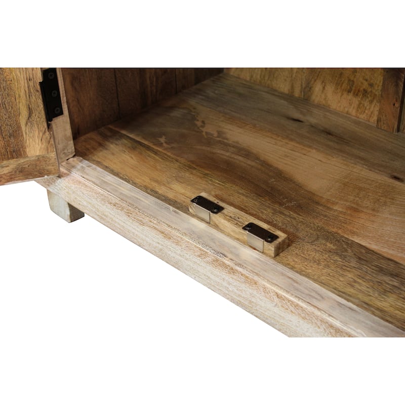 Jenna 2-Door Solid Wood Nightstand With Storage Shelf