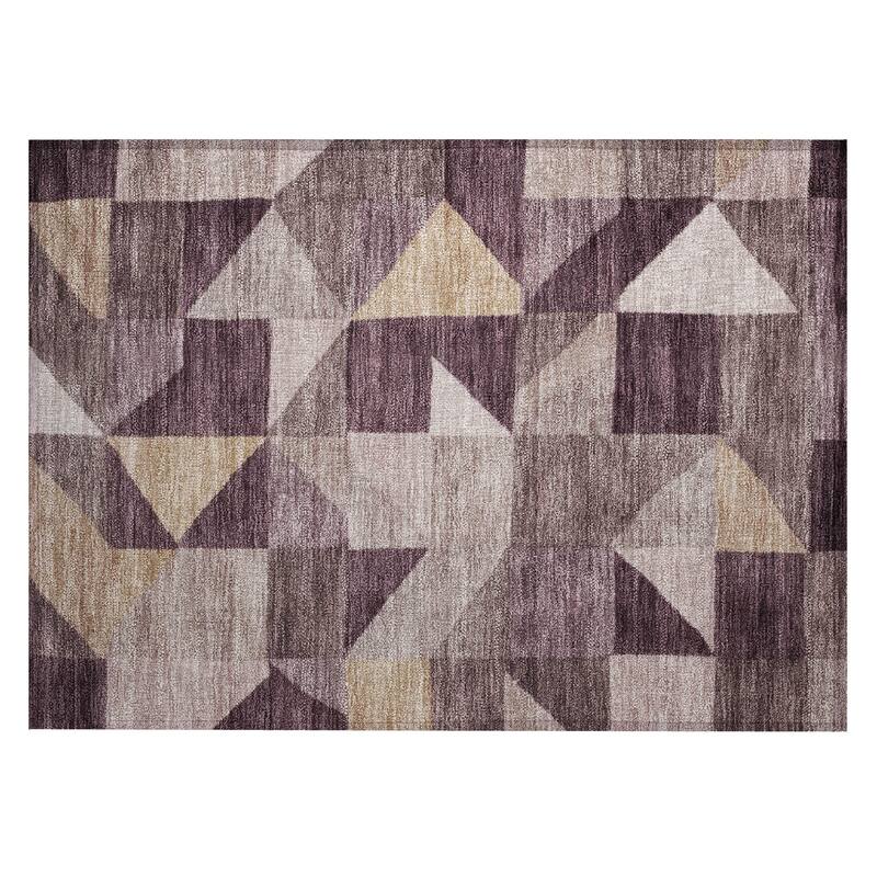 Machine Washable Indoor/ Outdoor Geo Rubi Chantille Rug