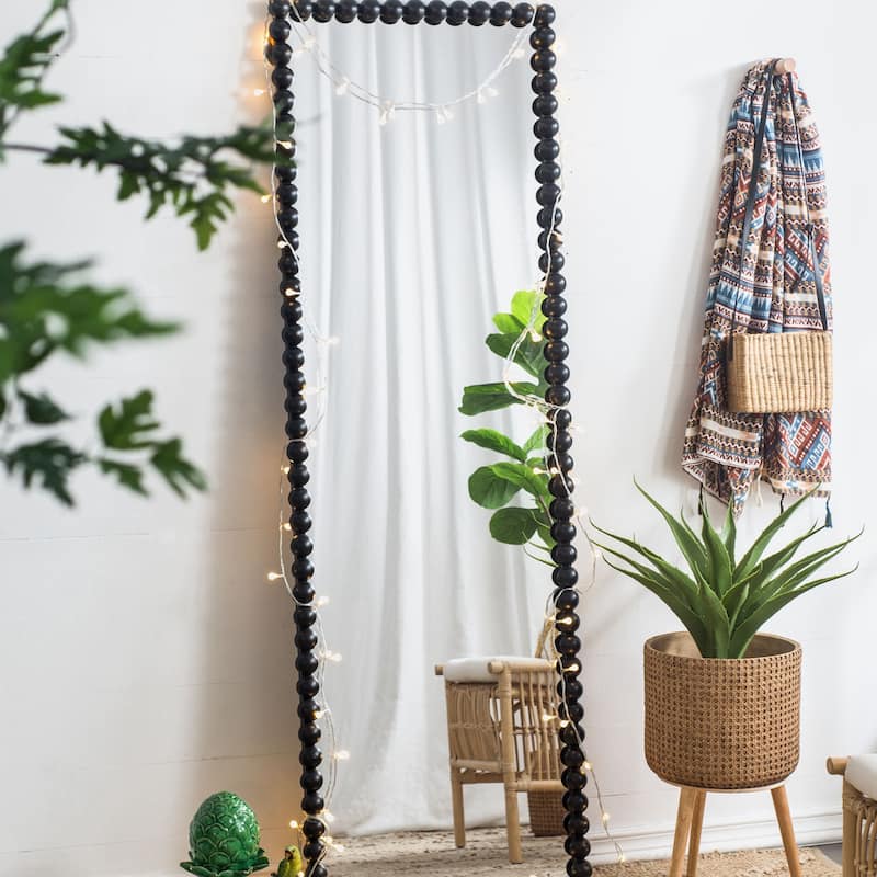 Mirror with Metal Beaded Frame