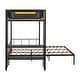 preview thumbnail 4 of 15, Metal Twin over Full Bunk Bed with Separated Full Bed,Safety Guardrails,Black,Kids Bed Design