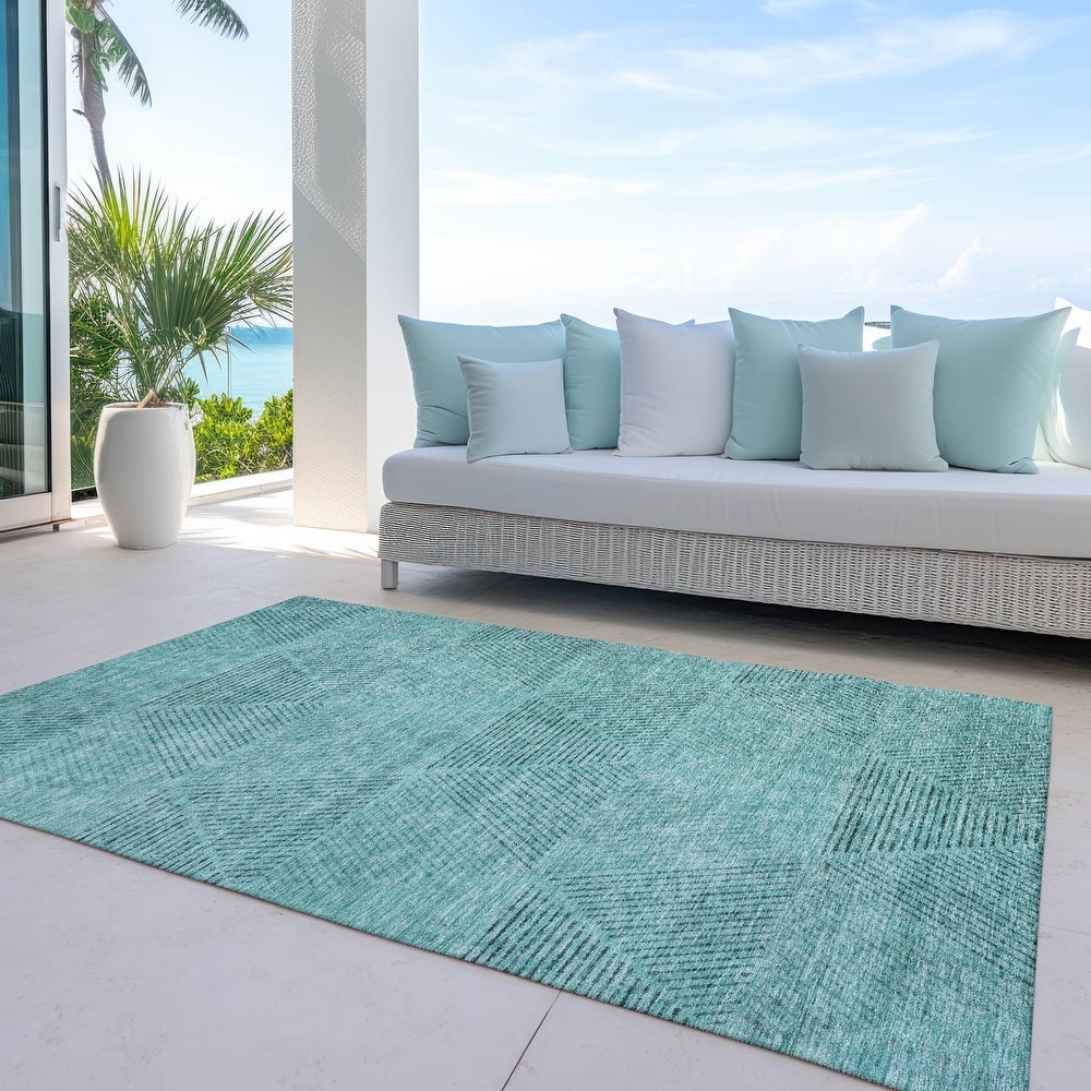 Machine Washable Indoor/ Outdoor Chantille Prism Contemporary Rug